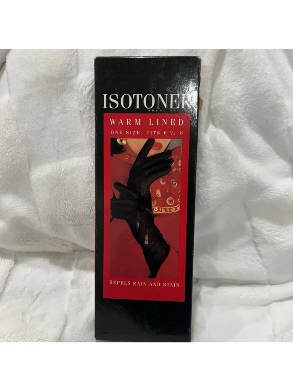 Isotoner Warm Lined Gloves Taupe Women One Size 6.5-8 Leather Trim NIB - Picture 8 of 9